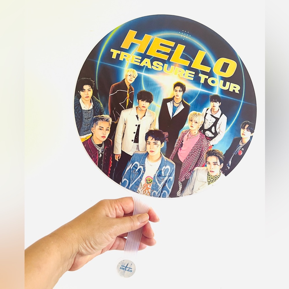 K-Pop “TREASURE” Two sided Jumbo Plastic Hand Fan , All Members and ASAHI NEW